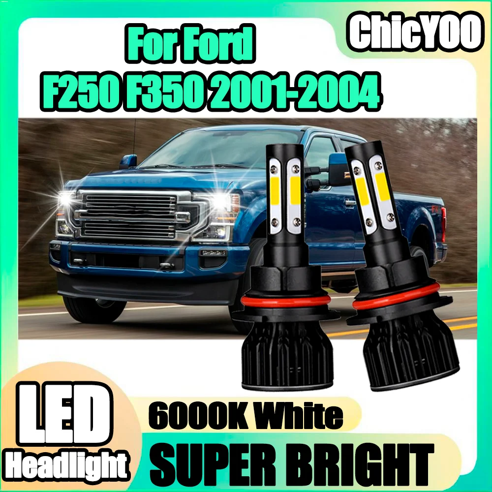 2X 3570 CSP Chips High Low Beam Auto Headlamps 6000K White Canbus No Error LED Headlight For Ford F250 F350 2001 2002 2003 2004