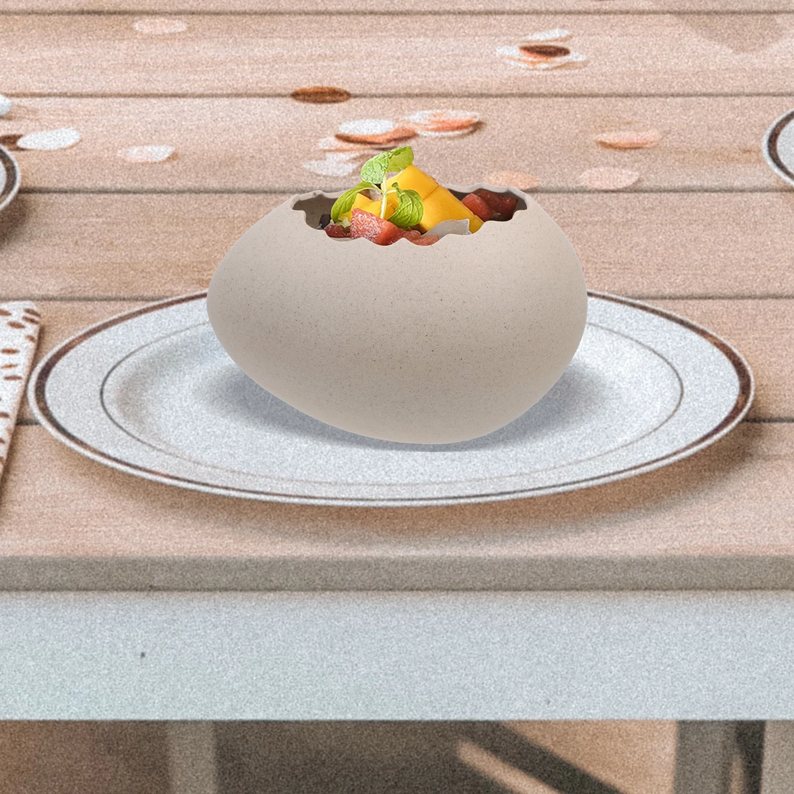 

Shaped Dessert Bowl Ceramic Creative Flower Vase Dessert Storage Bowl Artistic Home Decor Gift