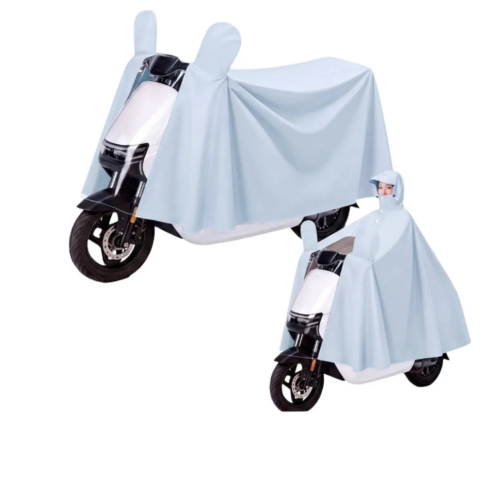 Thickened Rain Poncho Enlarged Waterproof Rain Cover Heavy Rain Proof Integrated Design Electric Scooter Rain Poncho Heavy Rain