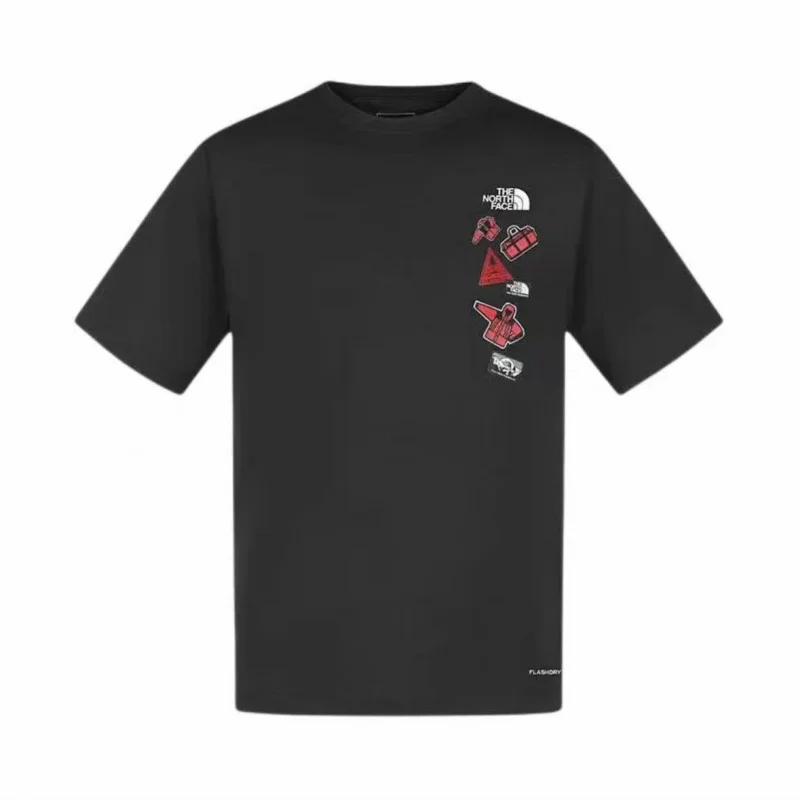 THE NORTH FACE Short-sleeved T-shirt Men and Women Outdoor Breathable Printed Pattern Loose