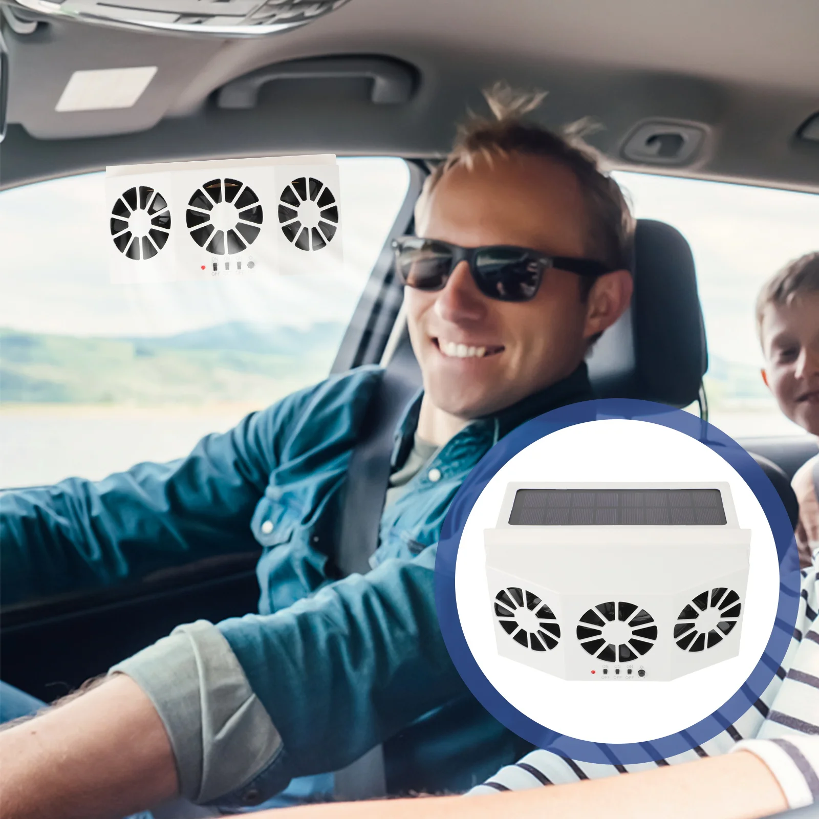 

Car Exhaust Fan Auto Solar Ventilation for Cooler Air Outlet Abs Window Powered