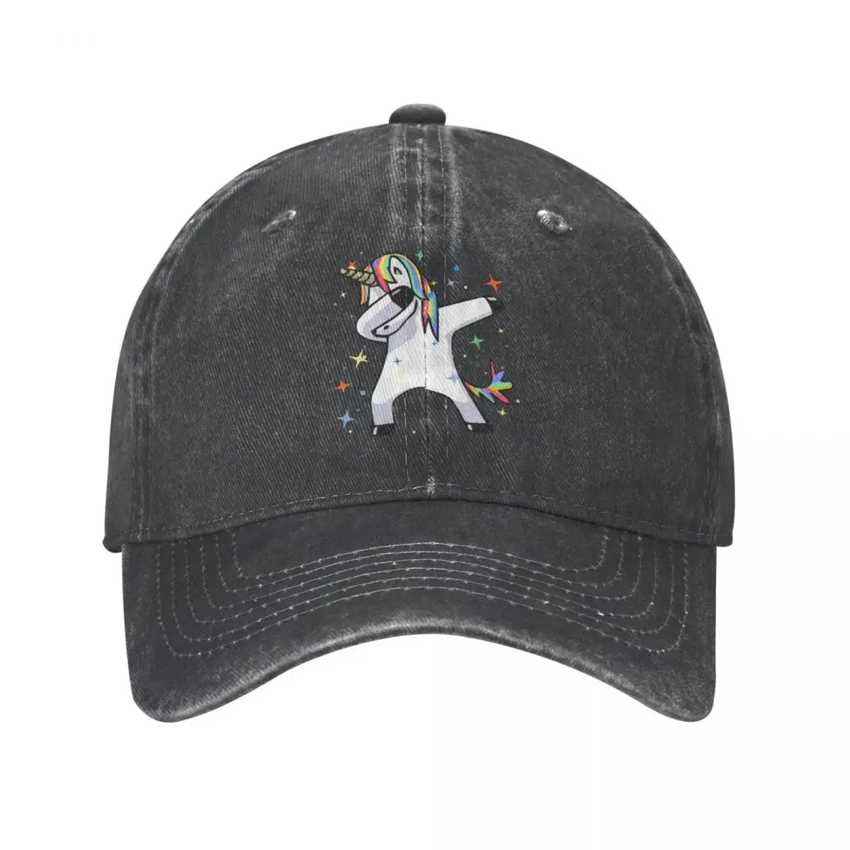 Vintage Dabbing Unicorn Dance Rainbows Fluffy Fun Baseball Cap Distressed Washed Snapback Cap Outdoor Running Golf Caps Hat