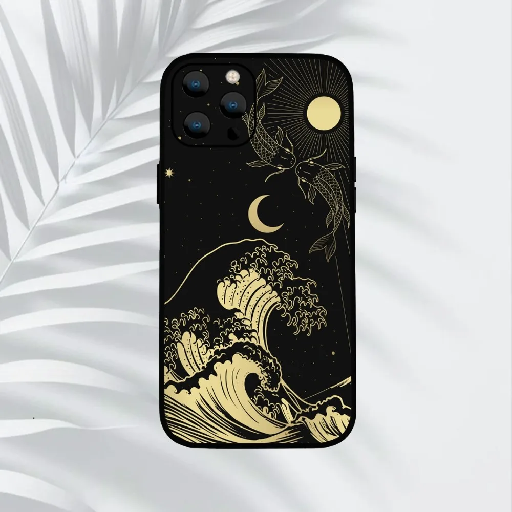 Japanese Ukiyoe The Great Wave off Kanagawa  Phone Case For iPhone Mini 11 12 13 14 15 Pro XS Max X Plus SE XR Shell