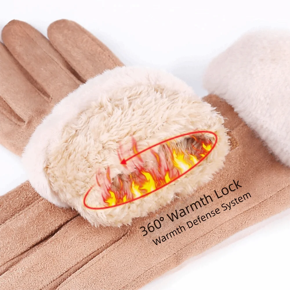 

Мягкие зимние теплые перчатки с флисовой подкладкой, морозостойкие ветрозащитные перчатки, сохраняющие тепло, женские перчатки с сенсорным экраном, зимние велосипедные перчатки