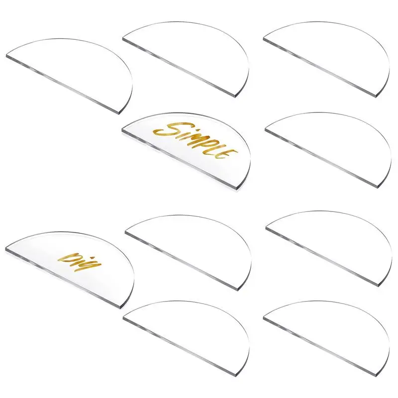 Blank Clear Acrylic Sign 10pcs Weddings Acrylic Blanks Seating Cards Semicircle Acrylic Wedding Sign Holder Acrylic Name Place