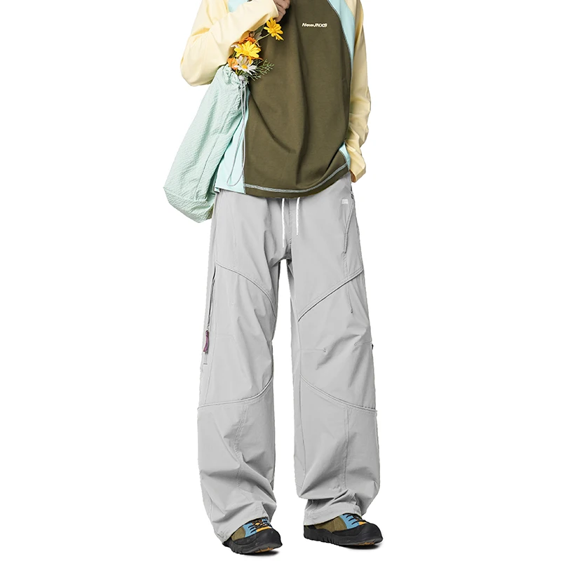 Men's Daily Casual Thickened and Fleece-lined Pants, Outdoor Camping Solid Color Workwear Straight Trousers.