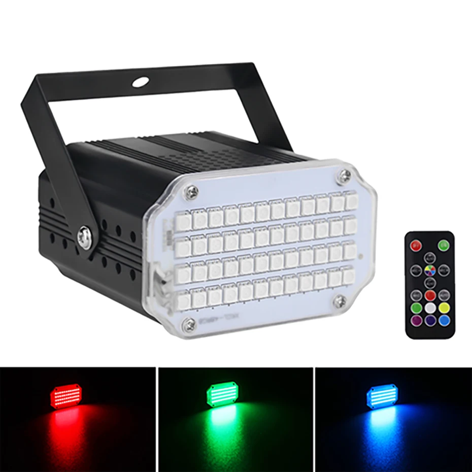 ALIEN 48 RGB UV LED DJ Disco Sound Activated Stage Lighting Effect Party Holiday Club Strobe Flash Lights With Remote Control