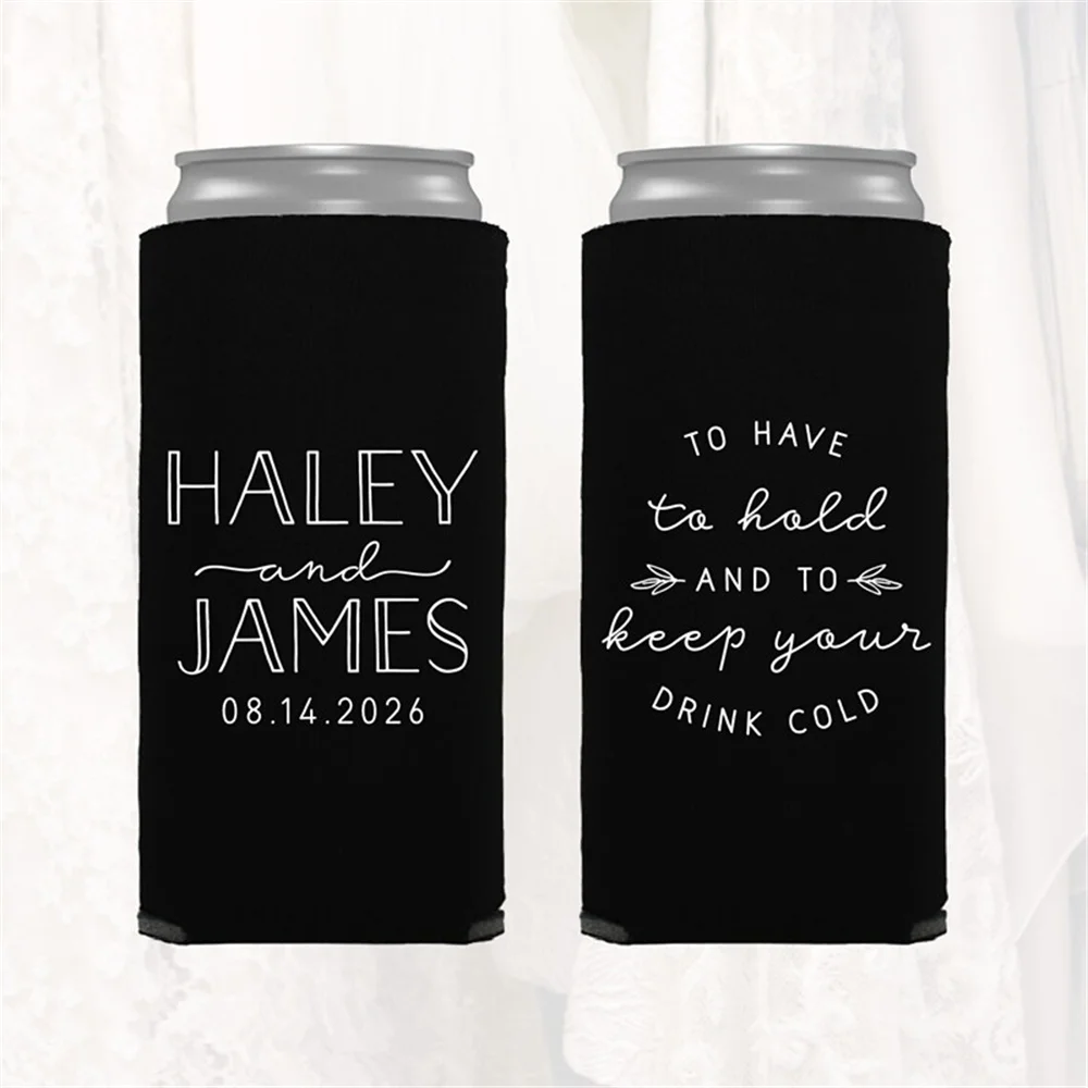 

Slim 12oz Wedding Can Coolers, Personalized Wedding Favors, To Have To Hold, Customized Skinny Can Coolers, Slim Insulators Selt