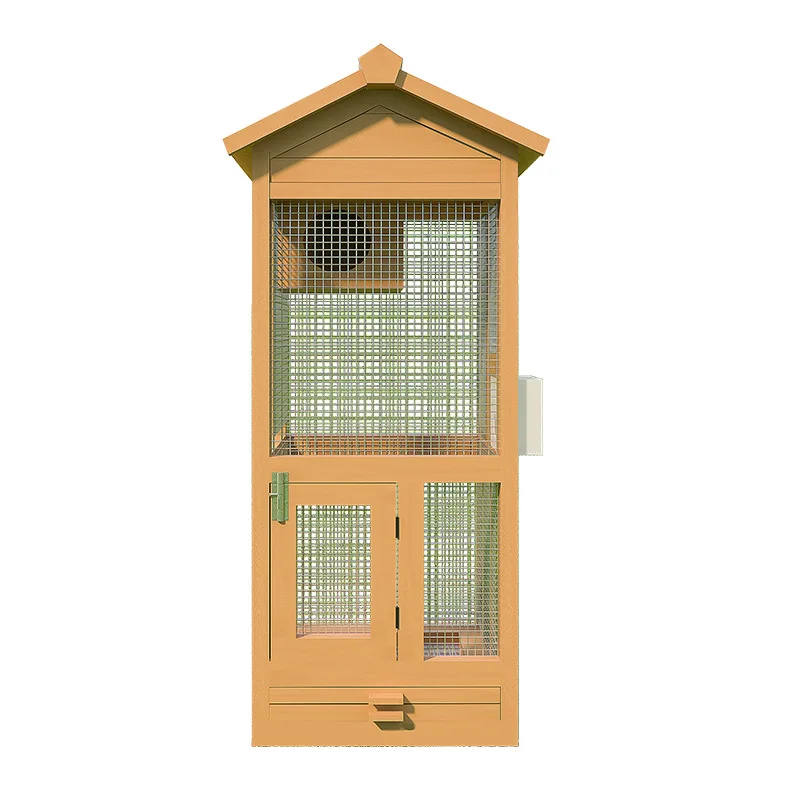 Outdoor Solid Wood Bird Cage Ornamental Bird Nest Sparrow House Parrot Bird House Outdoor Villa Breeding Cage