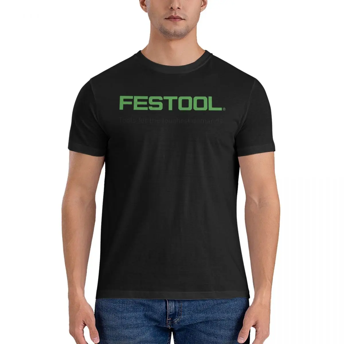 Festool T Shirts for Men Cotton Funny T-Shirts Crewneck Tee Shirt Short Sleeve Clothing Printed