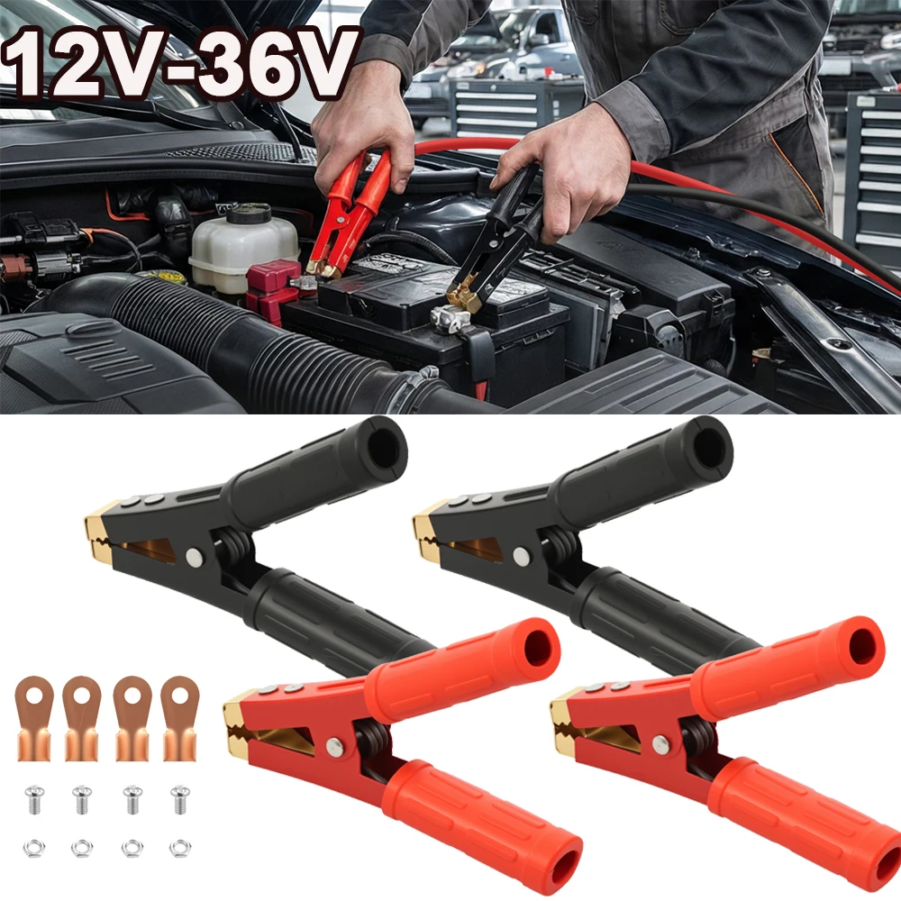 4PCS Battery Jumper Cable Clamps 1000A 12V-36V Car Battery Alligator Clips Set for Auto Vehicle Jumper Cables Boost Heavy Duty