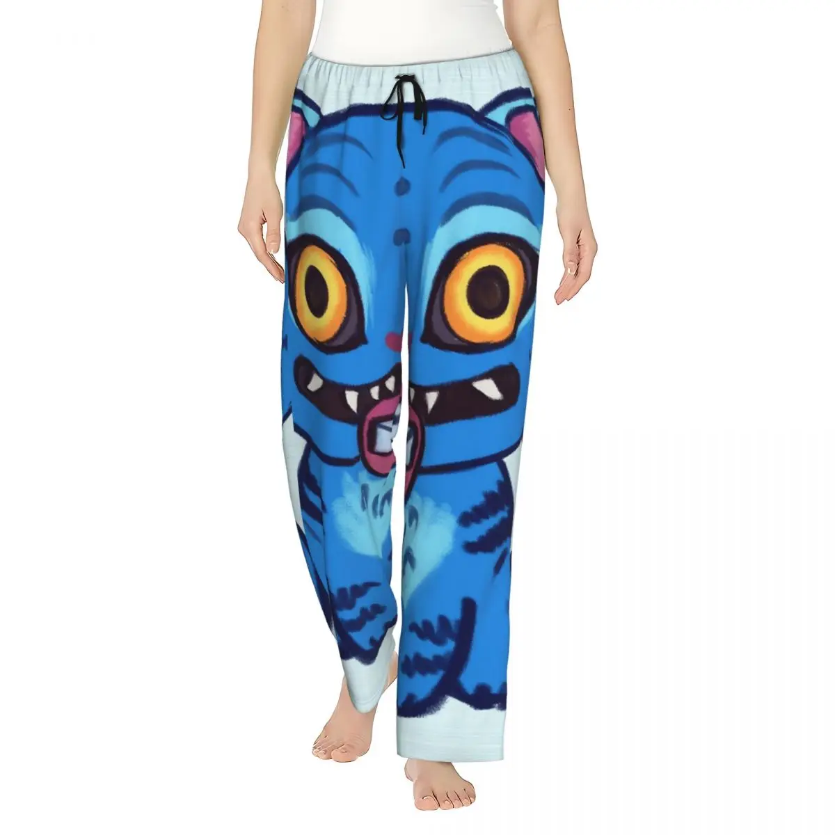 

KPop Demon Hunters Cute Derpy Tiger Pajama Pants Comfortable Elastic Waist Pajamas Womens Casual Sleeping Pants Bedroom Homewear