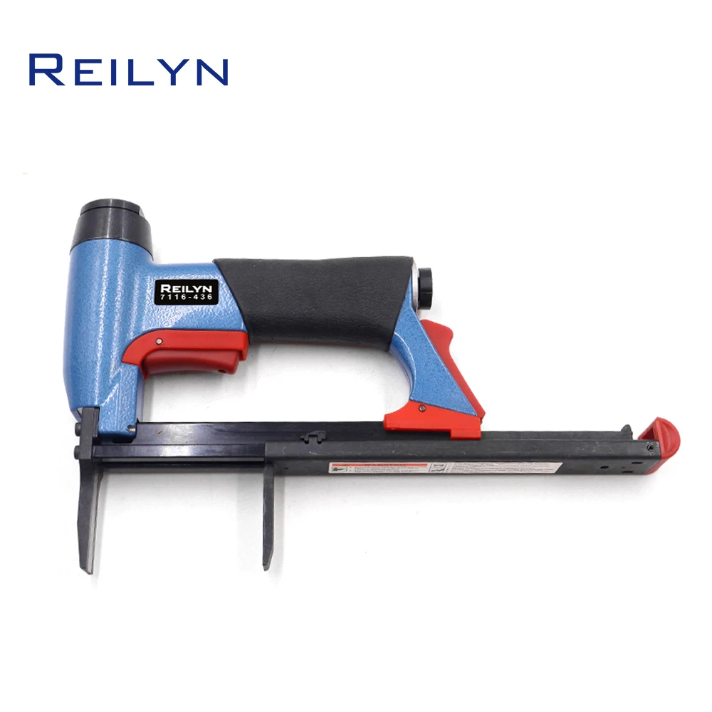 Reilyn 22GA Pneumatic Upholstery Nailer 7116-436 Air Crown Stapler Framing Nail Gun for Cork Sofa Furniture Woodworking Tool