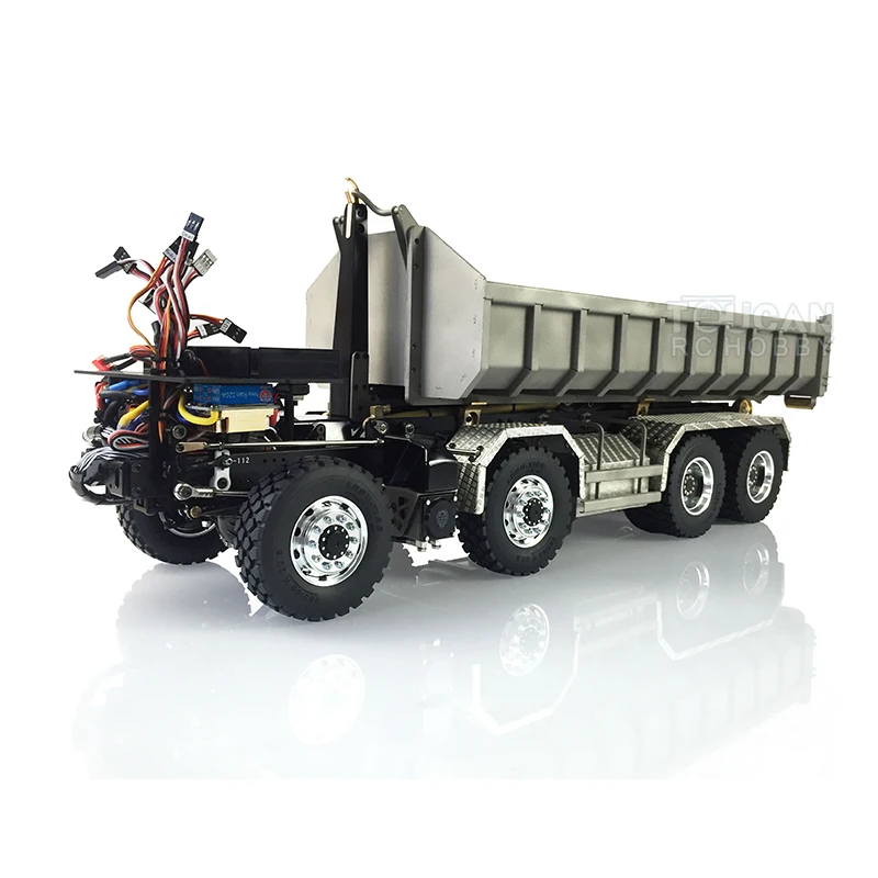 Gift LESU 1/14 Man Metal Tgs 8X8 Hydraulic Dumper RC Truck Roll On/Off Tipper Radio Motor Remote Control Toy for Boys THZH0185