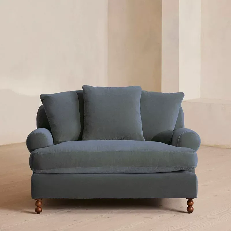 Retro Solid Wood Sofa Living Room Leisure Chair Nordic Style Single Seat for Small Apartment Home Furniture