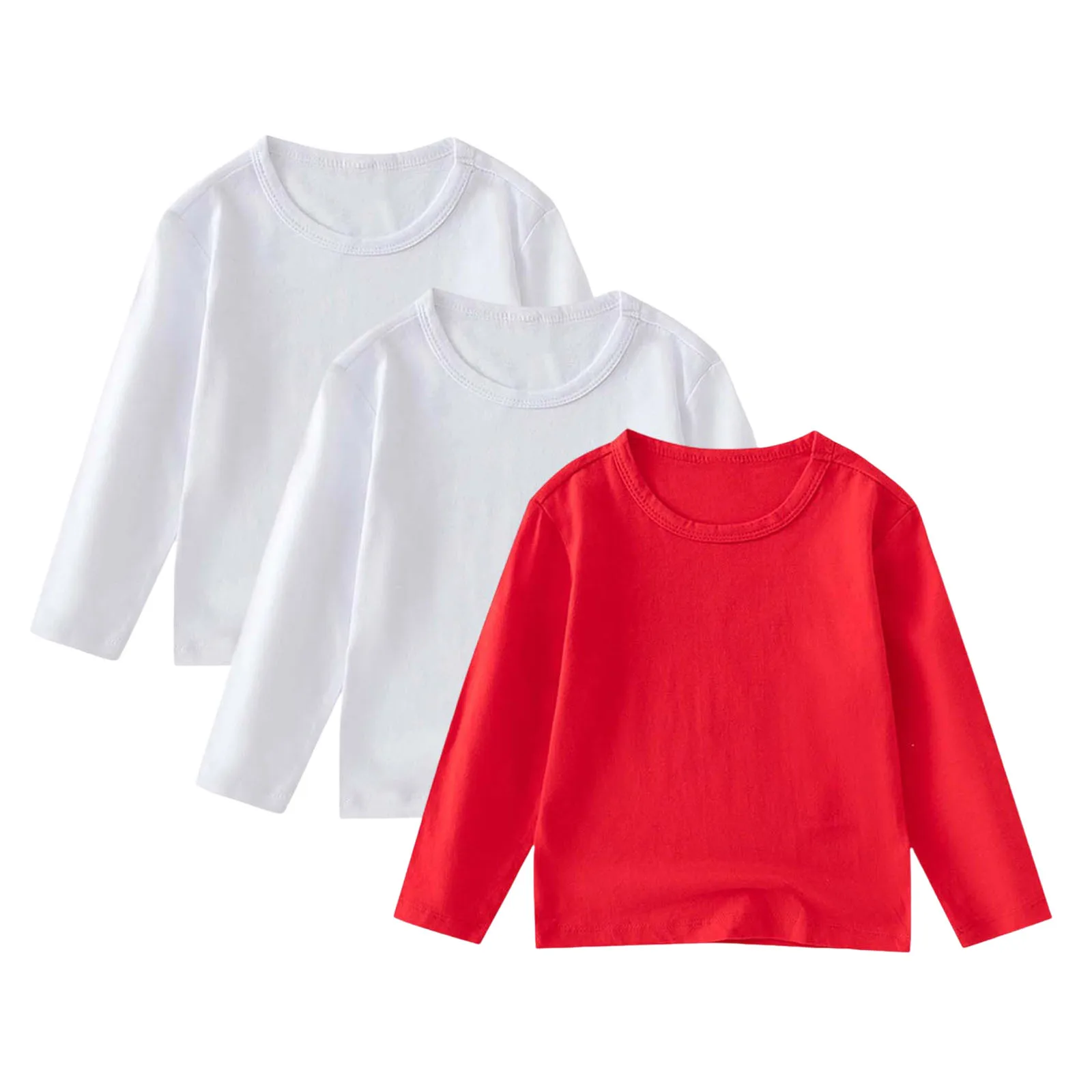 

Рубашка без рукавов для маленьких мальчиков, 3 шт., рубашка с длинными рукавами для мальчиков, удобная и мягкая однотонная рубашка с круглым вырезом для мальчиков, футболка, палатка