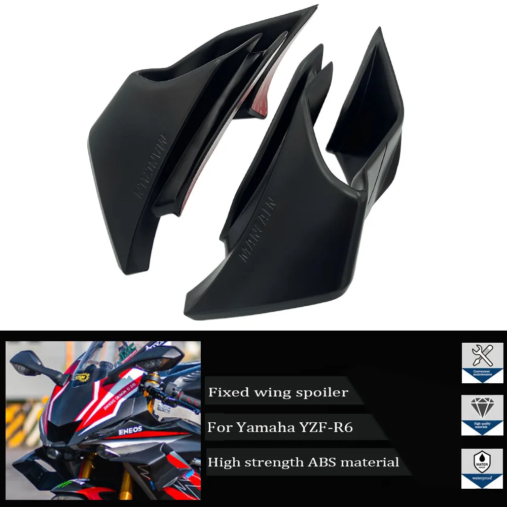 

For Yamaha YZFR6 YZF-R6 YZF R6 2017-2021 Motorcycle Fixed Wing Front Aerodynamic Wing Winglet Windshield Wing Aileron Fairing