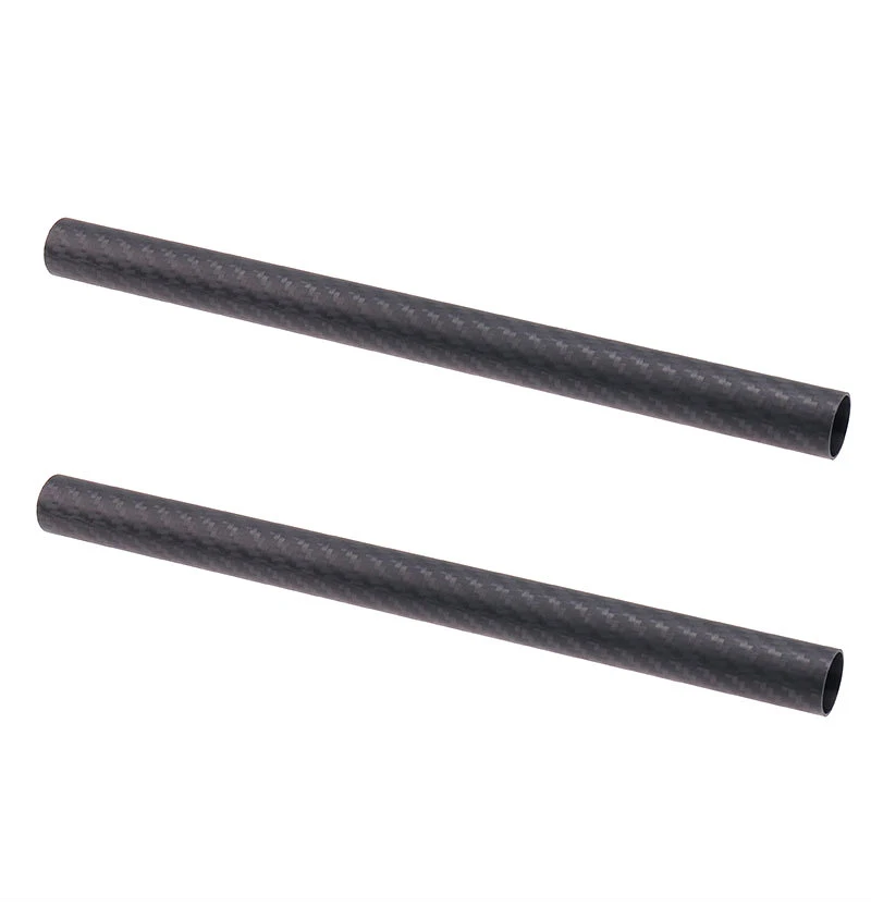 2 Pcs 19mm aste per binari in fibra di carbonio per fotocamera 6/8/10/12/16 pollici per Follow Focus Matte Box Rod Rail Support System DSLR Shoulder Rig