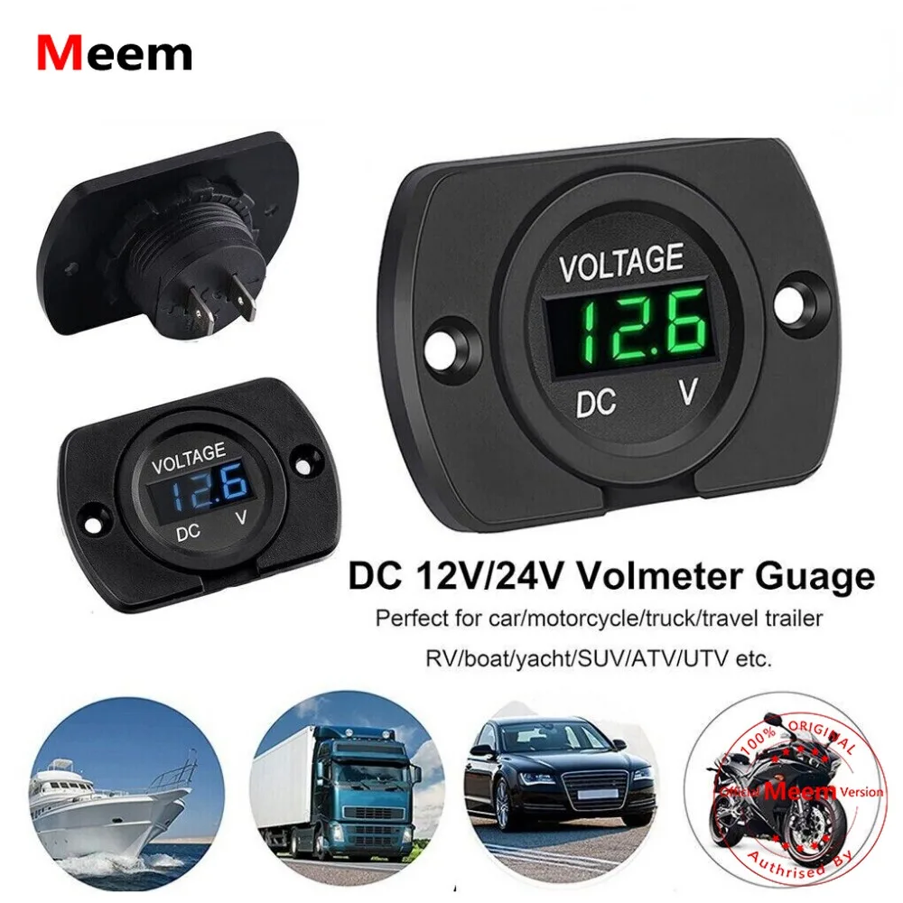 

Volt Gauge Meter Voltage LED Digital Display DC 12V-24V Car Panel Voltmeter