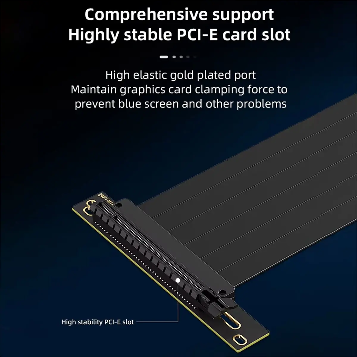 GPU Riser Cable Kit PCIe 4.0 X16 Graphics Card Extension Cable 25cm with Vertical Mount Bracket for Gaming Computer Case
