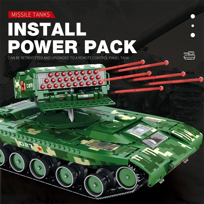 

1488PCS DIY Rocket Launchers MOC Missile Tank Building Blocks Assembly RC Toys Educational for Children Adults