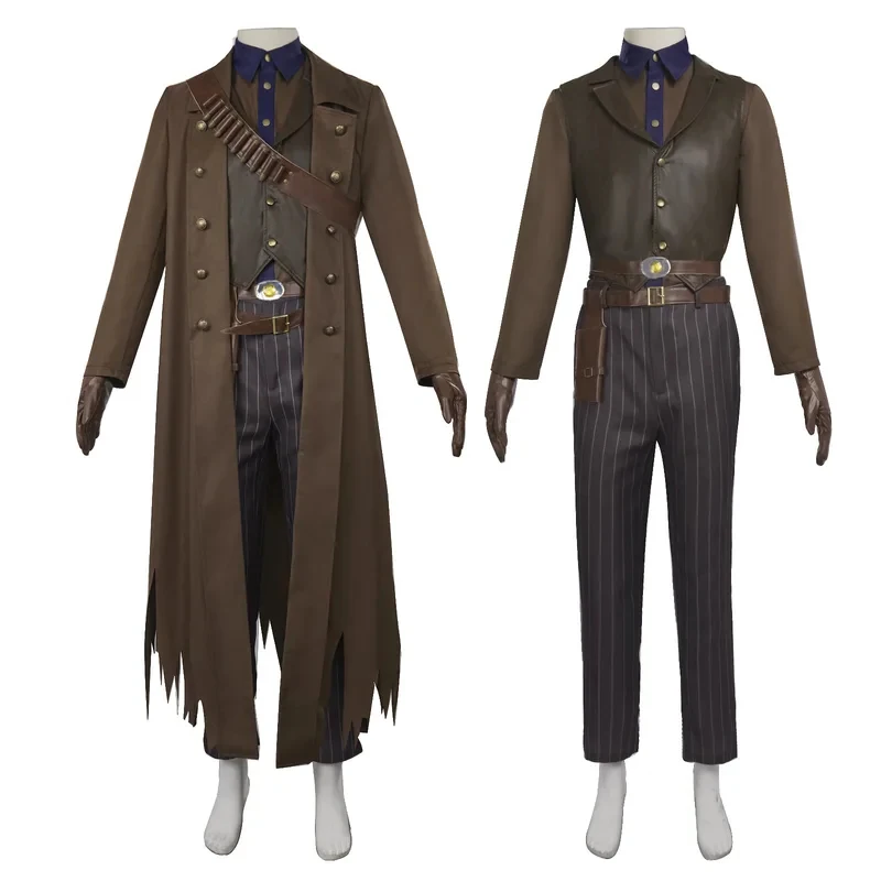 

☣2026 Hellsing Alucard Cosplay Costume Red Long Coat Hat Gloves Set for Men Women Halloween Party☣~!