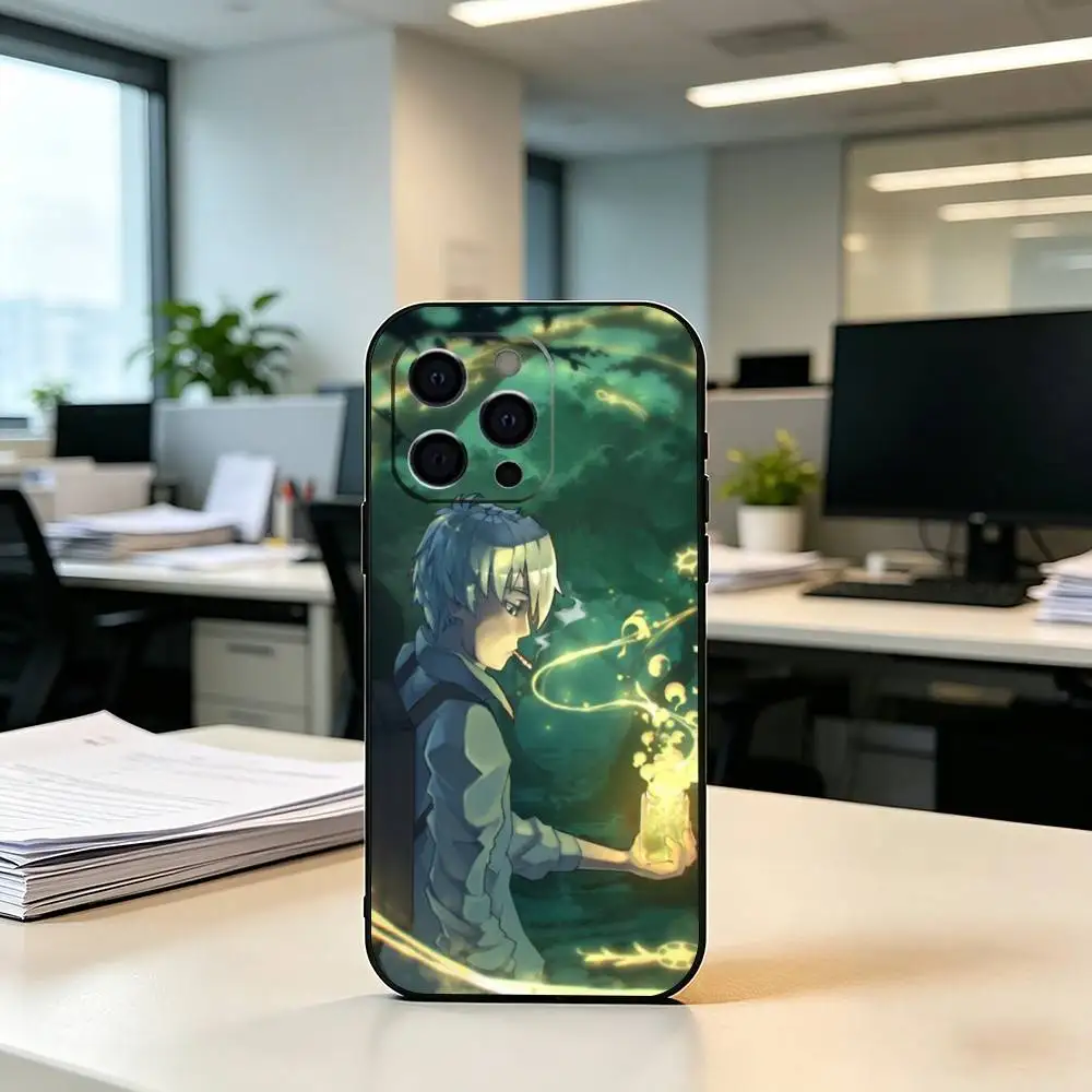 Fantasy Anime M-Mushishi Phone Case For iPhone 17, 16,15,14,13,12,11 Plus,Pro Max, Others Soft Black Cover view 5