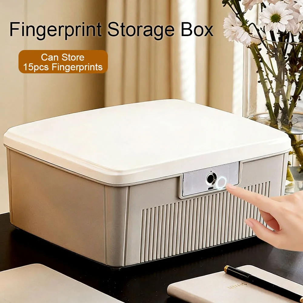 Biometric Fingerprint Safe Box Money Cash Coin Jewelry Security Password Storage Box Household Privacy Secret Hidden Mini Safe