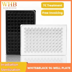 WHB 96 Well Black/White Plate TC Treated 96-well Flat Bottom Luminescent Plate Sterilized Cell Culture Plate For Bio Experiment