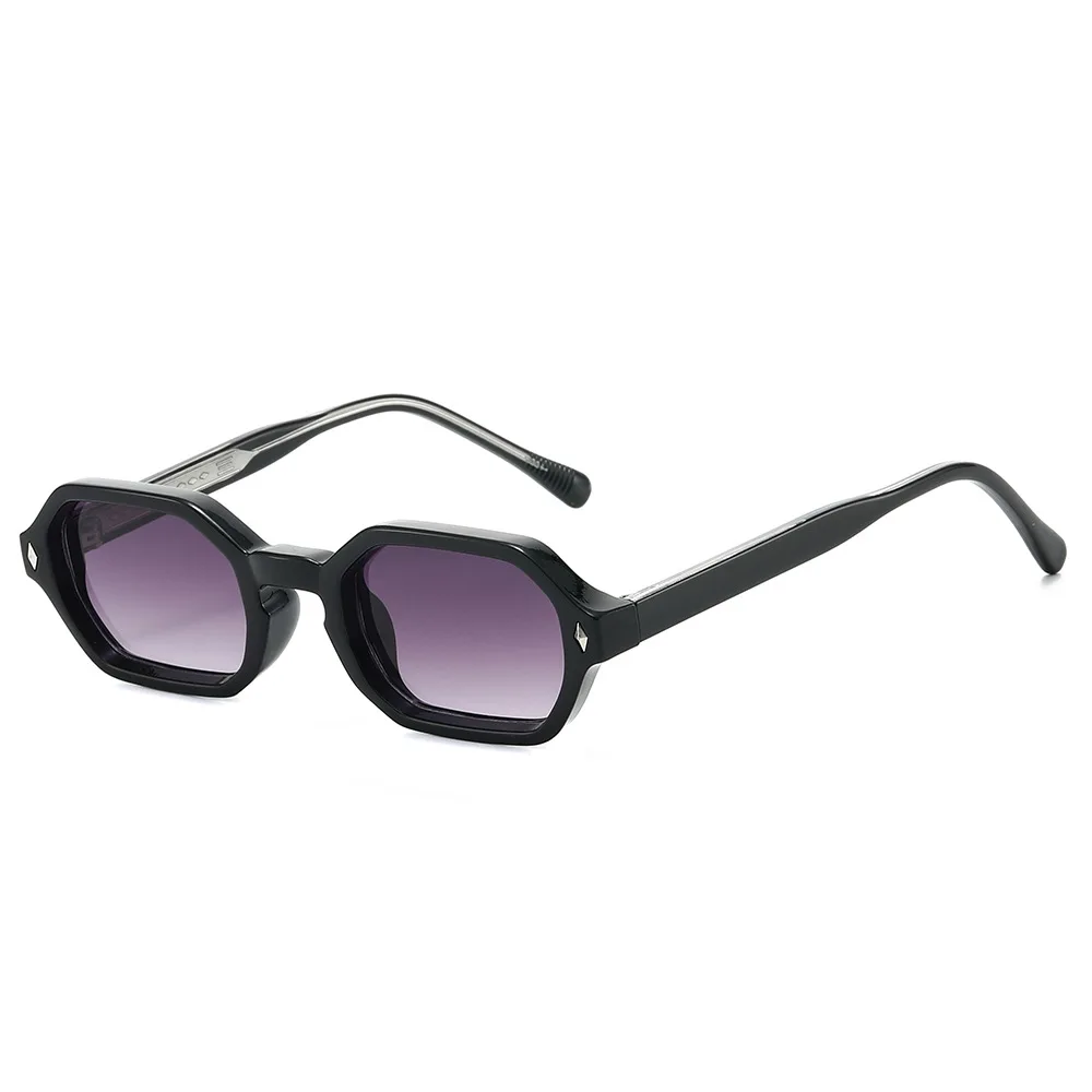 Kleine vintage hexagon zonnebrillen voor dames en heren, luxe designer zonnebril, populaire punk rivet driving shades