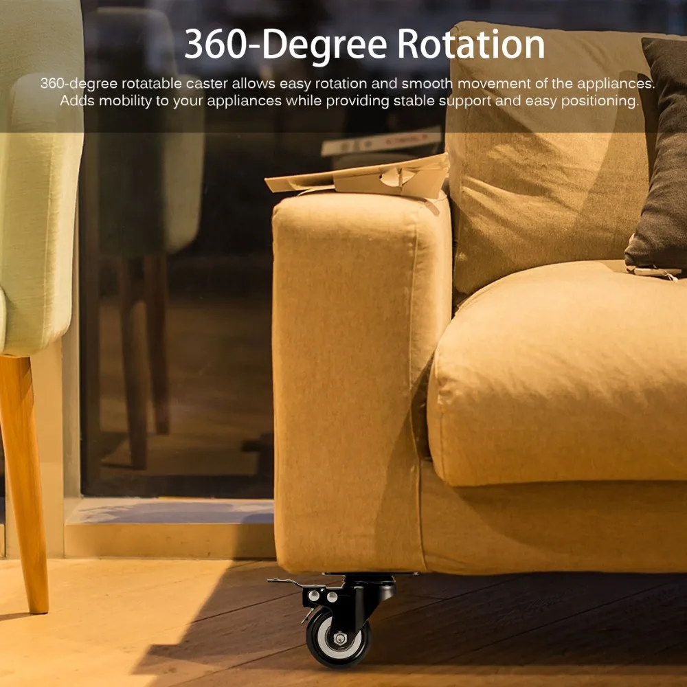 4 قطعة Schwerlastrollen فور موبل 50 مللي متر 200 كجم Transportrollen Lenkrollen Mit Bremse PVC-Kuststoff Stummschamiento Schreibtisch #2