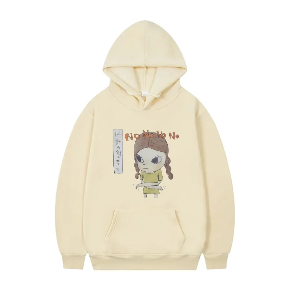 

Yoshitomo Nara Girl with Braids No No Graphic Print Hoodie Men Women Vintage Cartoon Sweatshirt Male Casual Oversized Hoodies