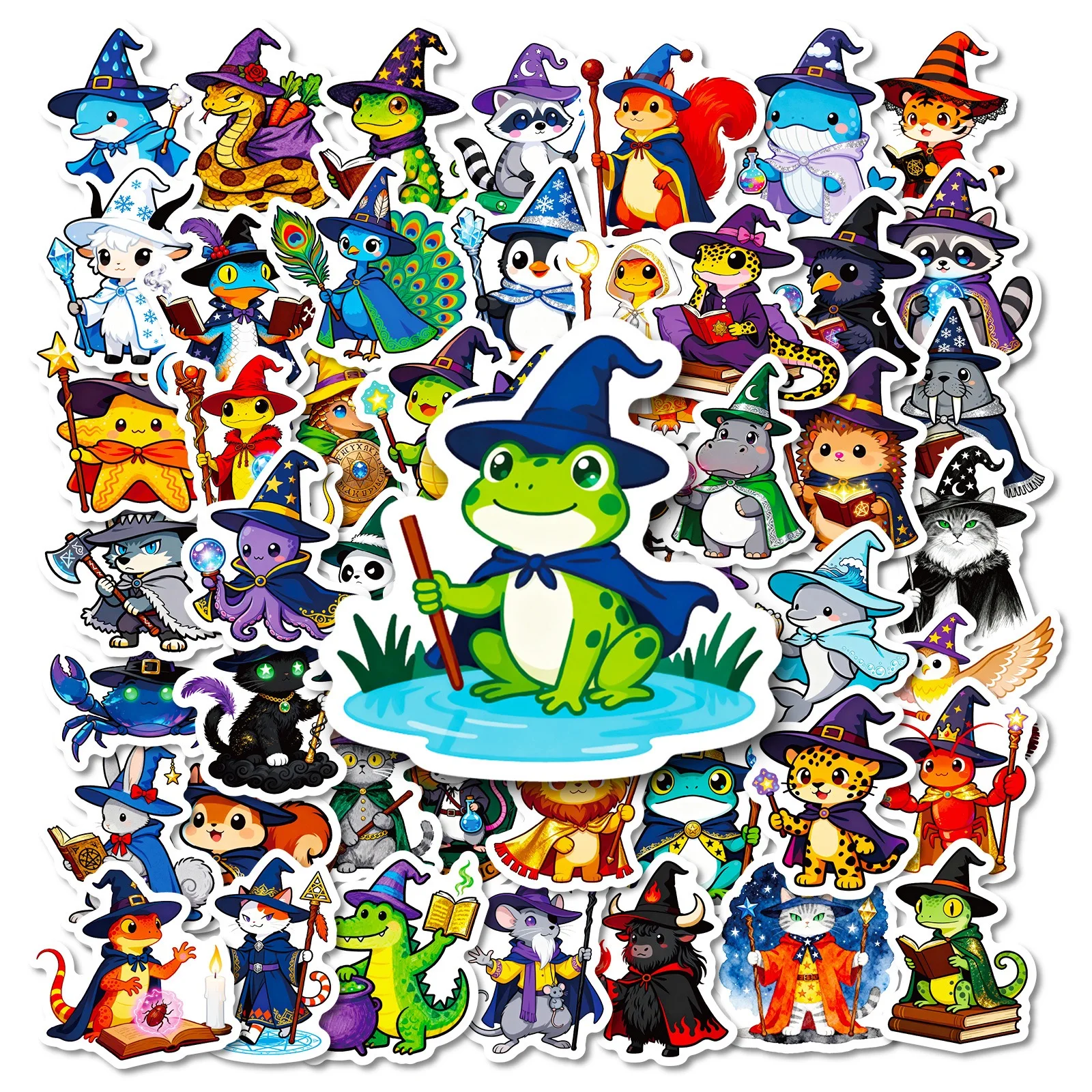 

10/56PCS Cute Funny Magic Animal Wizard Graffiti Stickers Decals DIY Water Bottle Luggage Phone Skateboard Car Sticker Kid Toys