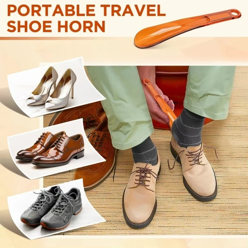 23cm Plastic Shoehorn Lightweight Portable Travel Shoe Helper Easy To Store Shoe Lifter for Adults and Elderly