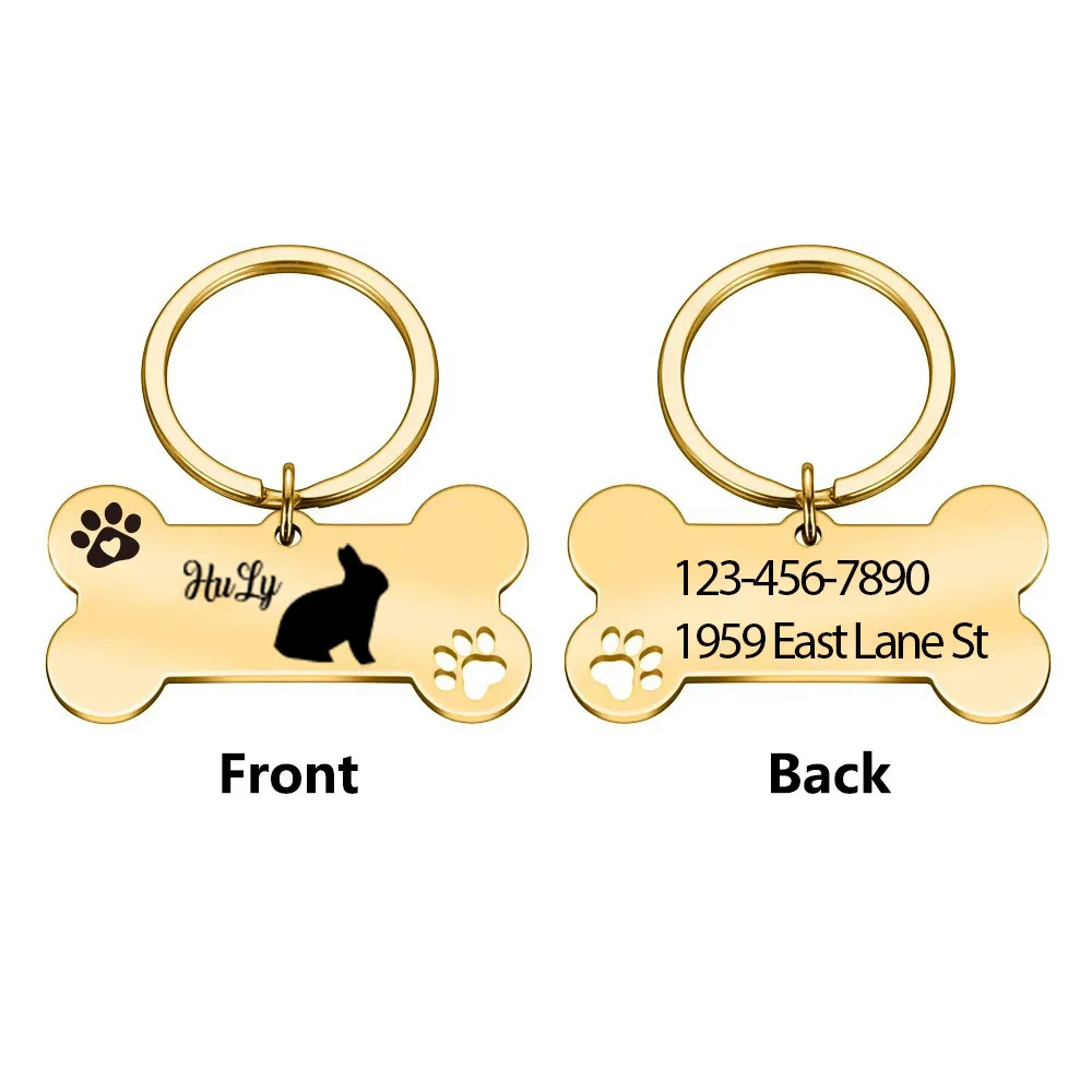 

1 pc nice rabbit Customized Text Laser Engraving Dog Tag Personalized Dog Tags Pet Accessories For Pets