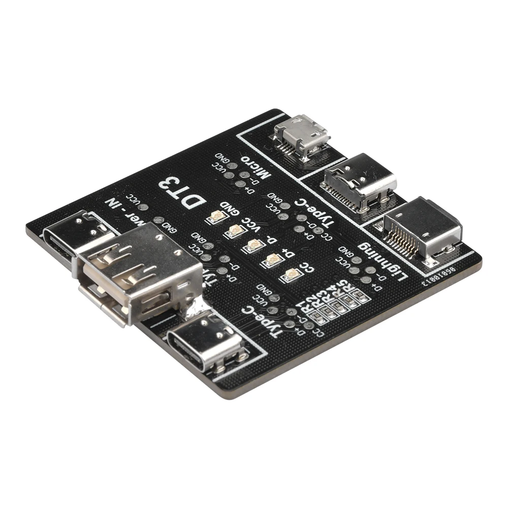 DT3 Data Cable Detection Board USB Cable Tester for IOS Android Micro Type-C Short Circuit on-Off Switching Test Board Tool