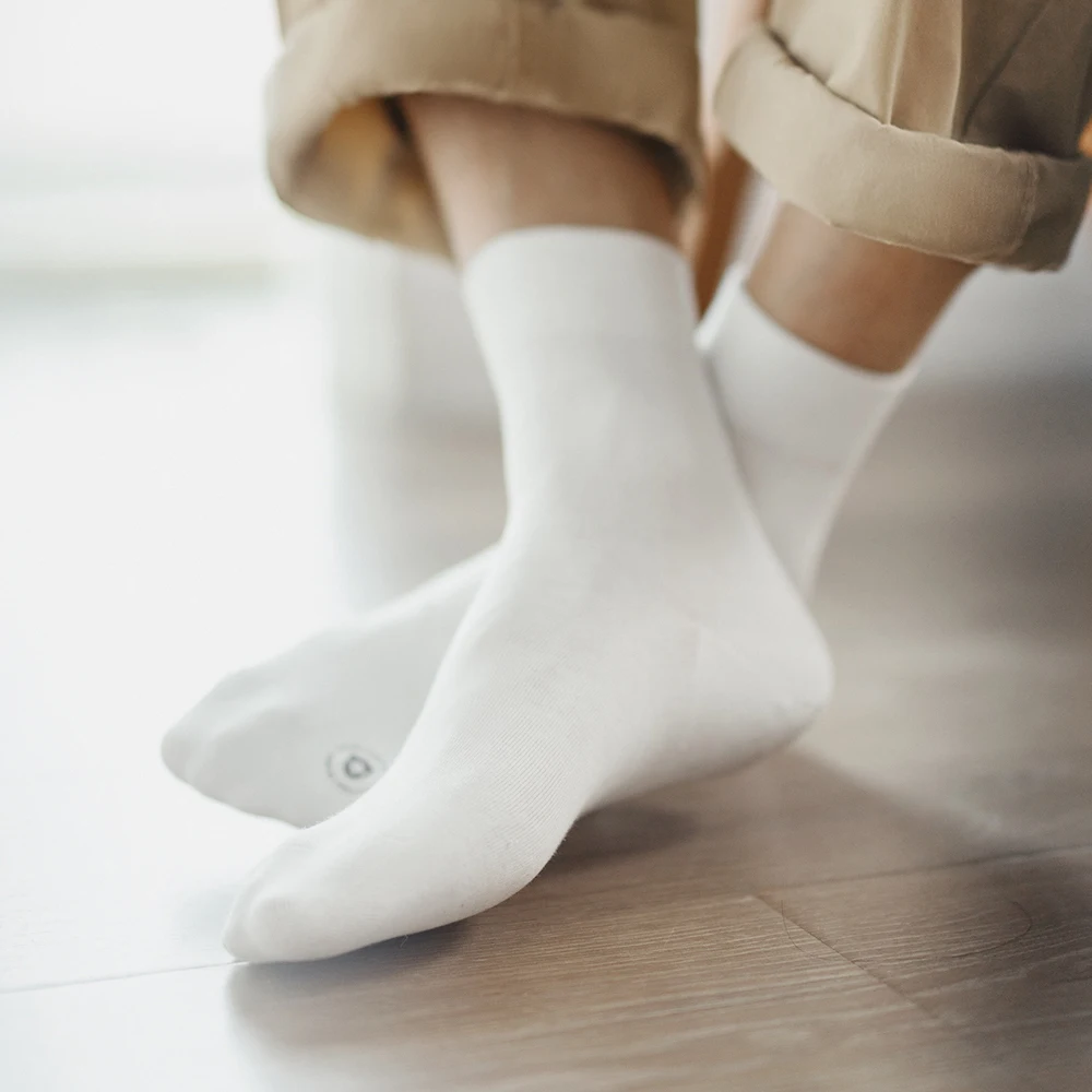 

Maden 1/3/6/9 Pairs Summer Cotton Socks 5A Grade Antibacterial Knitted Mid-calf Breathable Deodorant Socks Men's Sports Socks