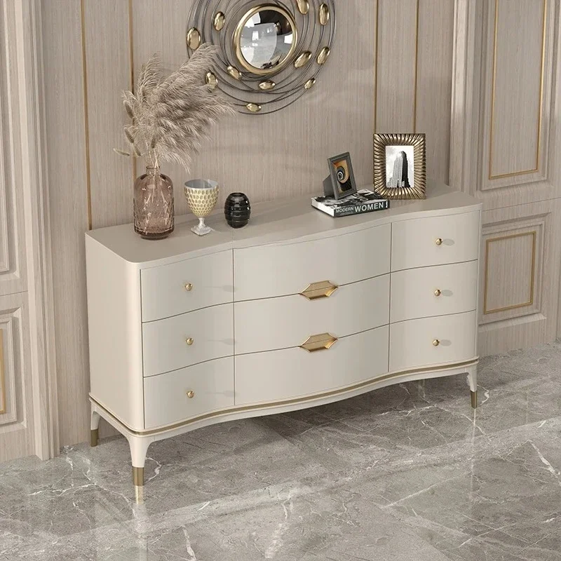 Light luxury, American living room modern simple storage locker bedroom TV cabinet solid wood drawer cabinet