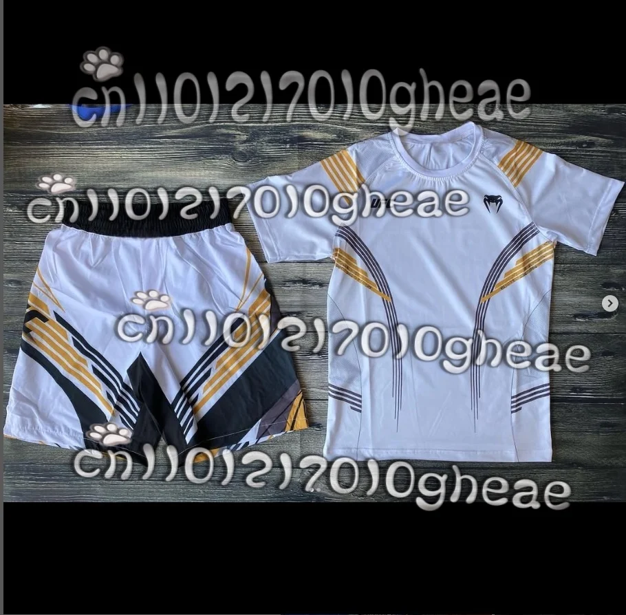 

Latest Hot Sports Set Boxing Fighting T-shirt Same Style Training Clothes Adult and Children's Top Shorts Wholesale Available