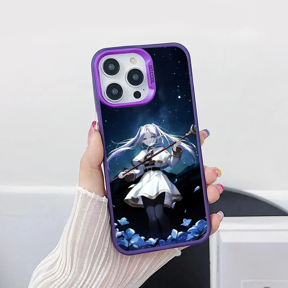 Sousou no Frieren Mobile Phone Case for iPhone 17 16 15 14 13 12 11 X XR XS 8 7 Air Pro Max Plus Purple Translucent  Cover