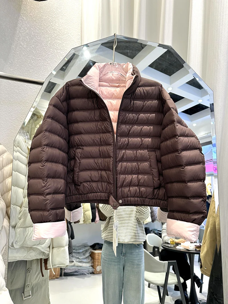 

Korean Sle ort Puffer Jaet Women's Autumn Winter New Arrival Color Blo Design Stand Collar down Coat Warm Ci Casual