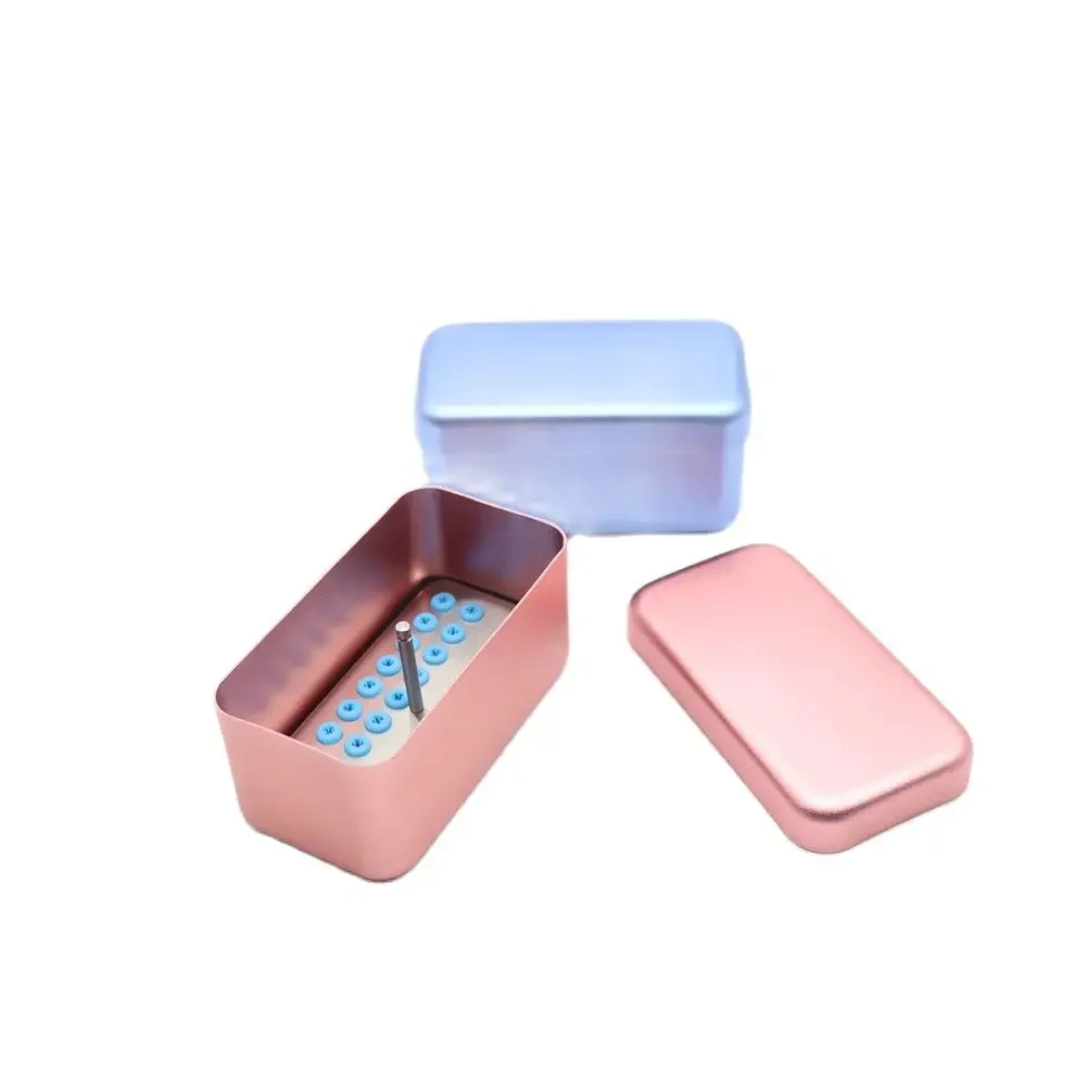 1box Dental Lab Disinfection Sterilization Holder Box Case with Silicone Holders for FG RA HP Burs 36 Holes