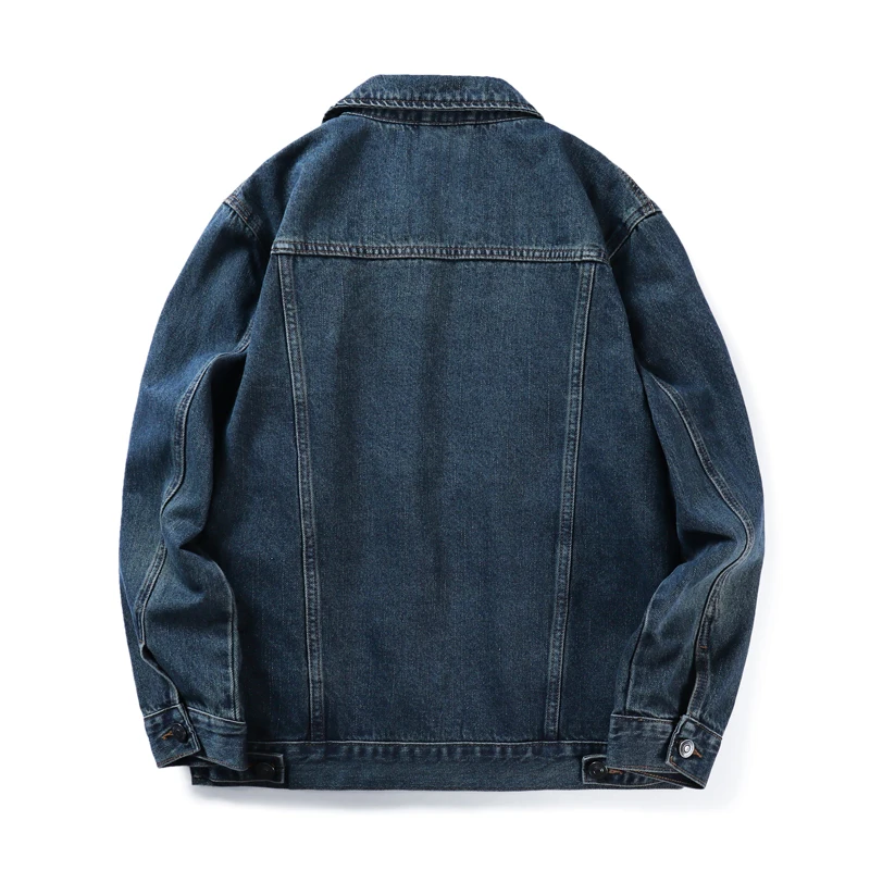 American retro workwear denim jacket for men Loose large size 2025 new style men's spring and autumn denim jacket
