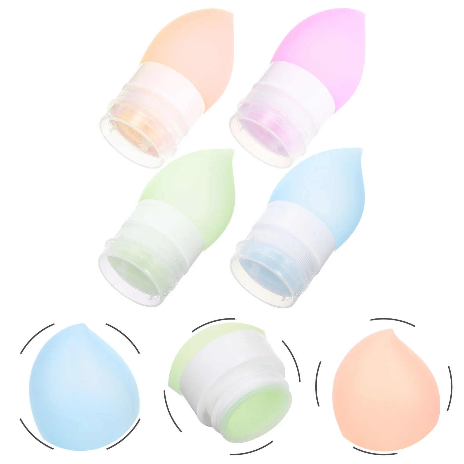 

4Pcs Travel Lotion Dispensers Airtight Squeeze Containers Portable for Shampoo Shower Gel Hand Soap Cosmetics No Leakage