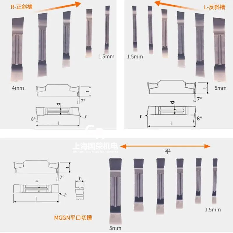 MGGN150 MGGN200 MGGN250 MGGN300 MGGN400 MGGN500 Carbide Grooving Turning Tools CNC Lathe Cutter MGGN R L 8° 15°