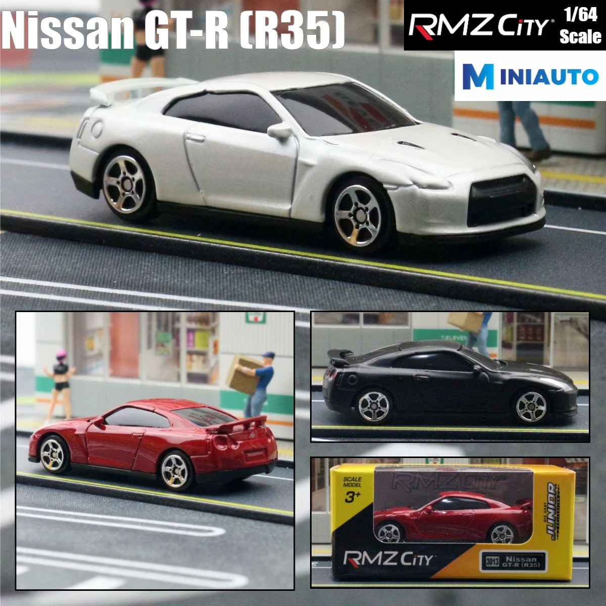 

1/64 Nissan GTR R35 1:64 Diecast Super Sport Toy Car Model 3'' Hot Wheels Miniature Alloy Gift For Children Boys Kid Match Box