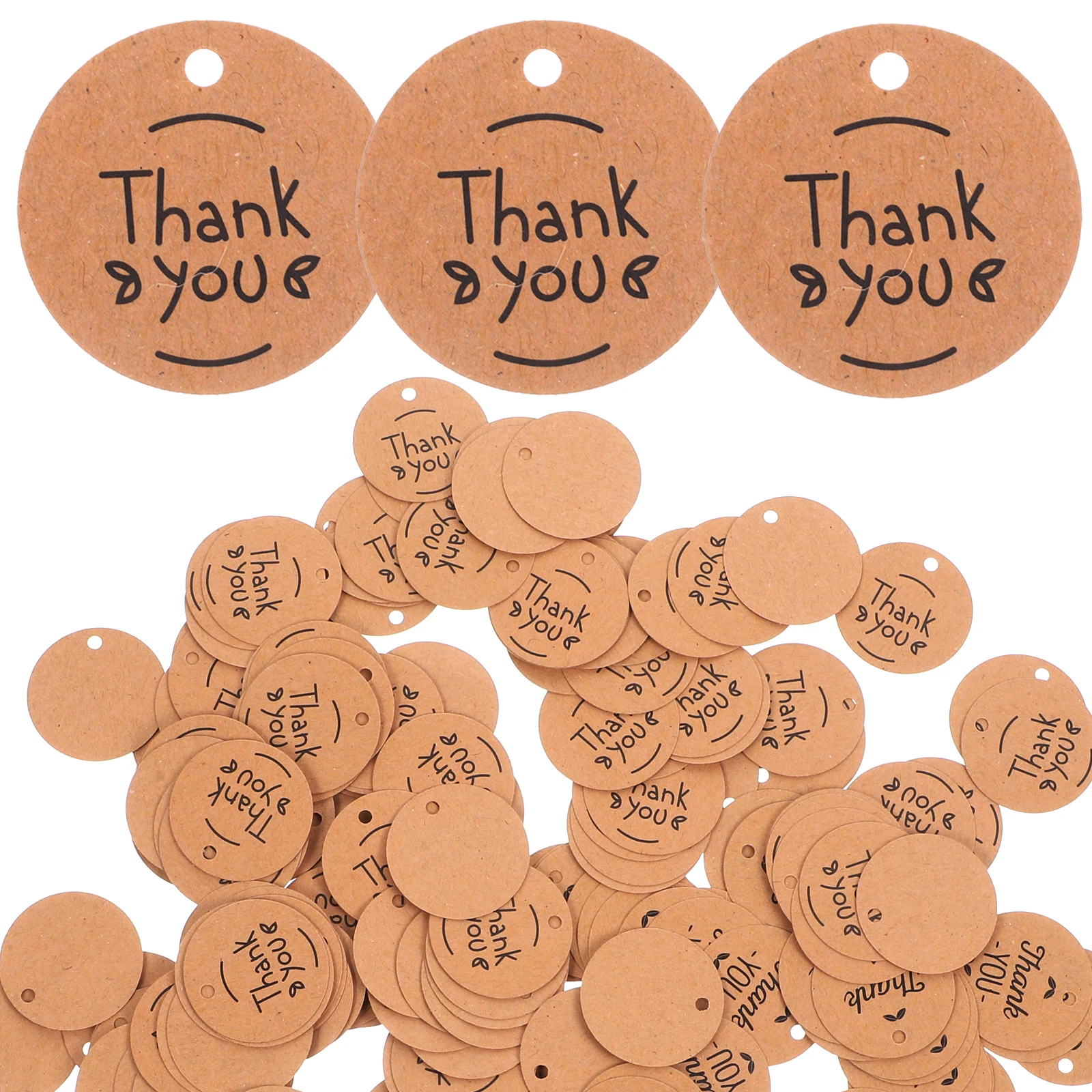 

200 Pcs Gift Tags Blank Kraft Decorative Hanging Round Shaped DIY Craft Cards Bookmarks Price Tags
