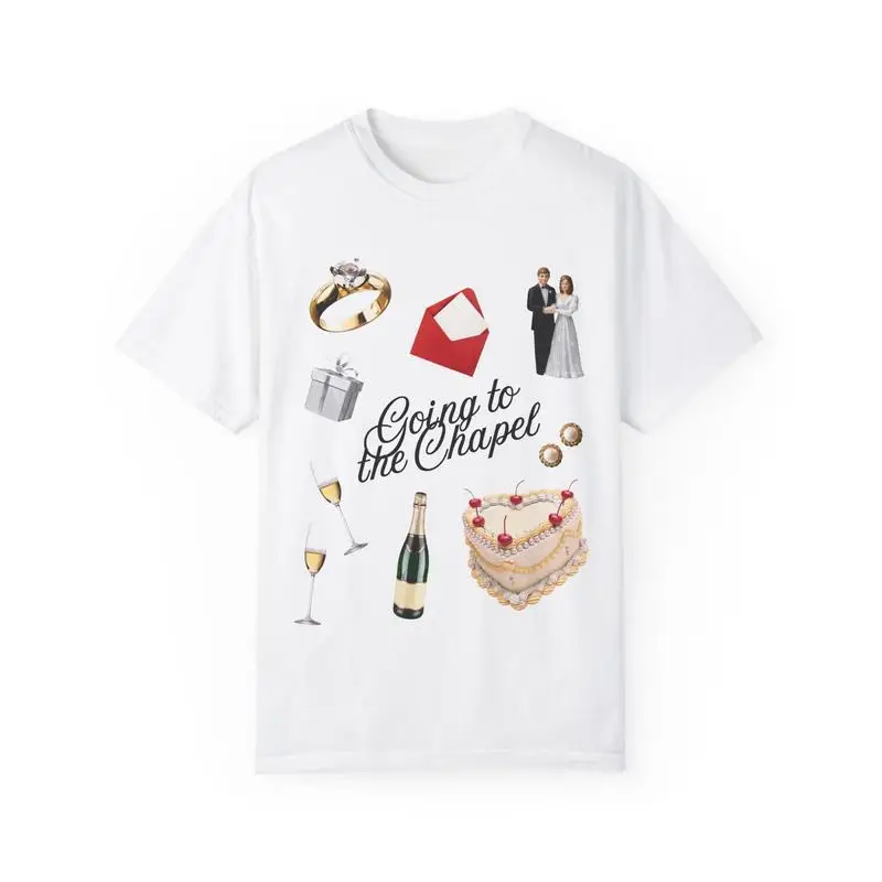 

"Going to the Chapel" T-Shirt Wedding Engagement Party Bridal Shower Graphic Tee Bride to Be Gift for Women