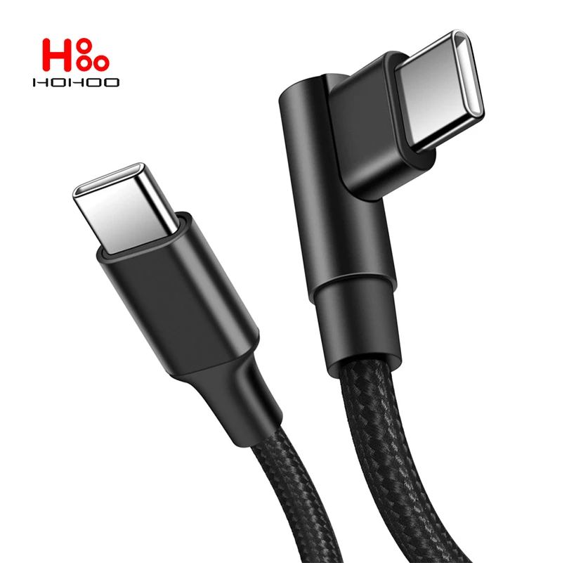 100W USB C To Type C PD Fast Charger Cable 90 Degree Angle Charging Cord Wire For iPhone 15 Pro max Xiaomi Huawei Macbook iPad