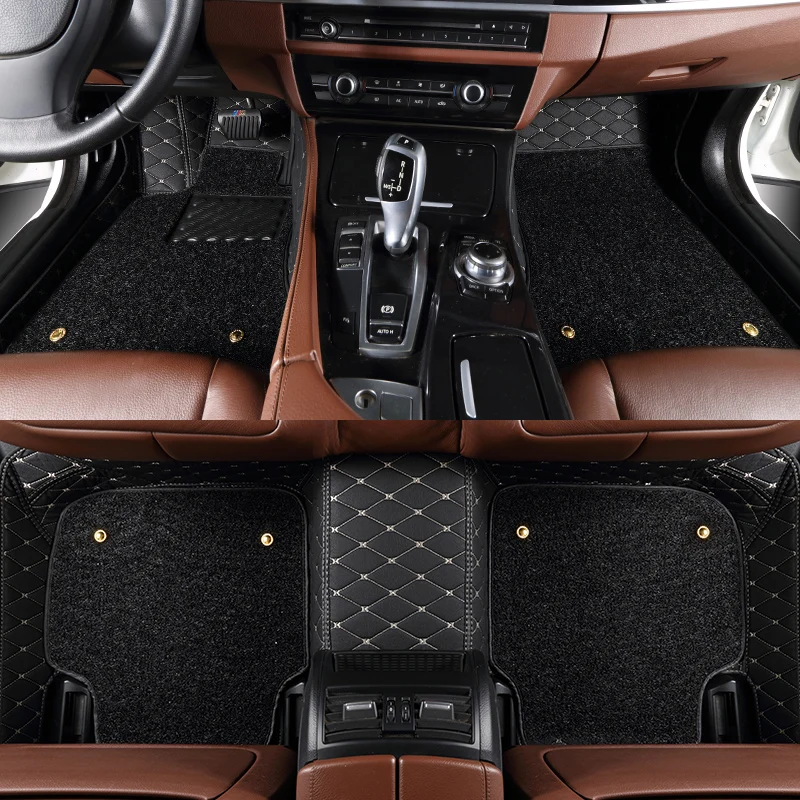 Right Hand Drive Double Layer Custom Car Floor Mat for Nissan Leaf Navara X-Trail  Auto Carpet Accessories Syling Interior Parts